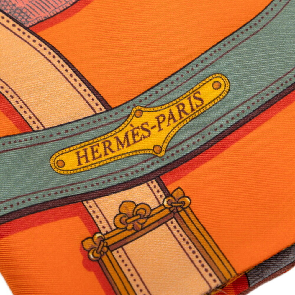 HERMES Orange Silk Scarf - Picture 4 of 5